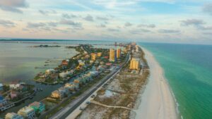 An aerial shot of Sandestin, Florida